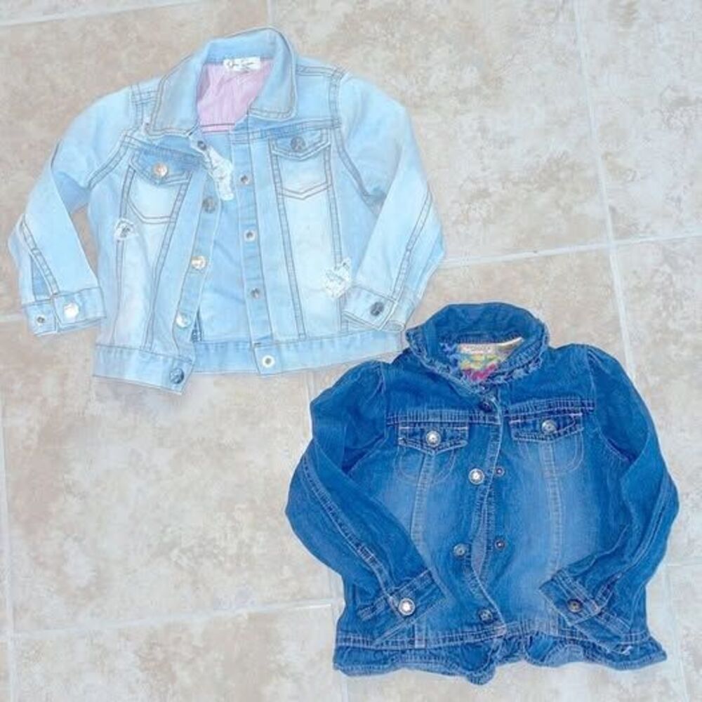 2-Piece Jean Jacket Bundle Toddler Girl Sizes 12-18 and 24M